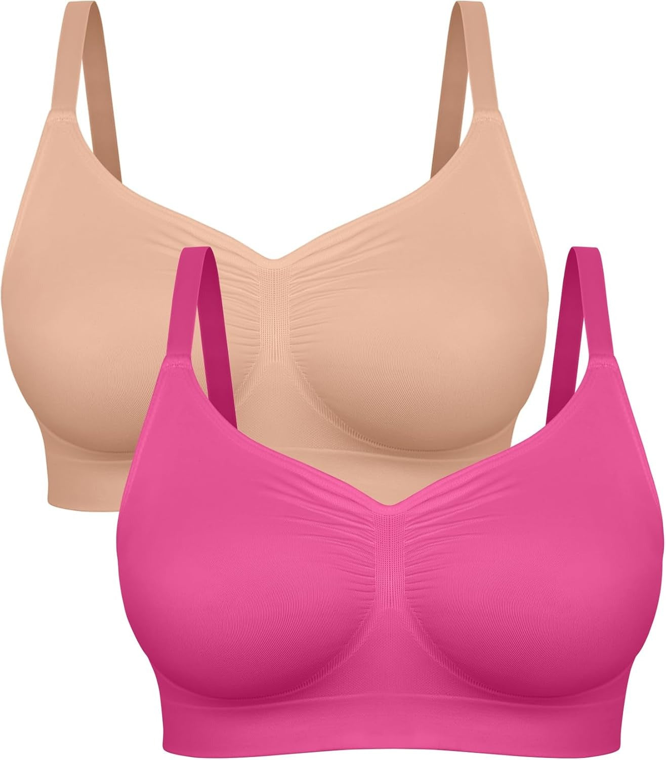 Women's Wireless Sculpt Bra Comfort Bralettes No Underwire Unlined Cami Bra Seamless Tshirt Bras Sports Bra Bralette Basic Comfortable Fit Womenswear Everyday Deals For You Days